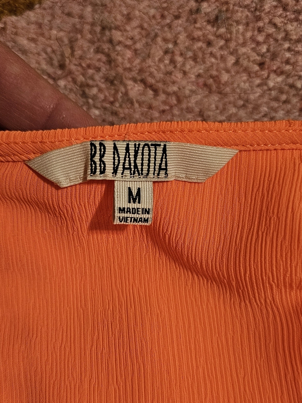 BB Dakota Coral-Orange Button Front Blouse - Picture 8 of 9